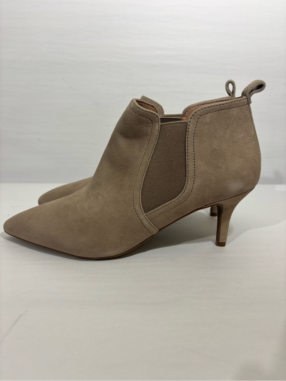 NWOB- Cole Haan women’s suede pointed-toe ankle booties, size 7½ B (medium)